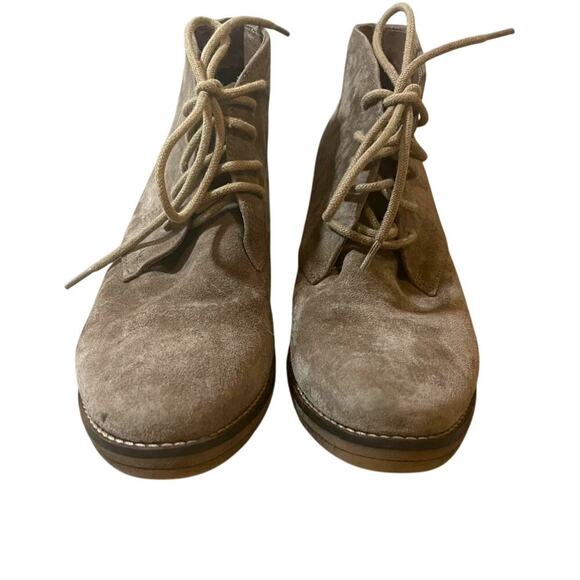 Midas Napoleon Tan Suede Lace Up Ankle Heeled Boots Women's Size 5.5 - Picture 1 of 7